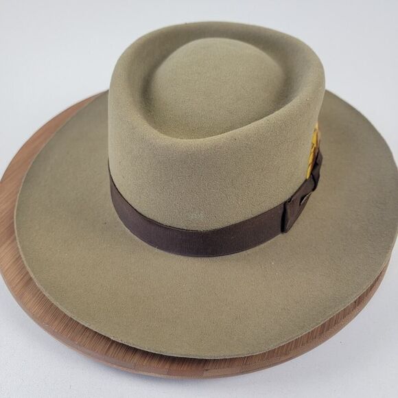 Dobbs Fifth Ave New York Mahoney Tan Beige Wool Men's Hat Sz 7 Fedora Dapper USA - Picture 3 of 16